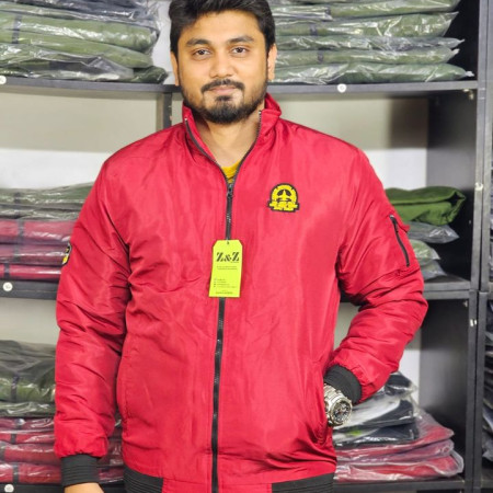 Winter high neck padding jacket micro - Logo Red