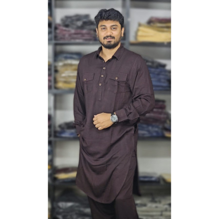 Viscose Cotton Kabli Set (কফি colour)