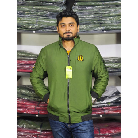 Winter high neck padding jacket micro - Logo Olive