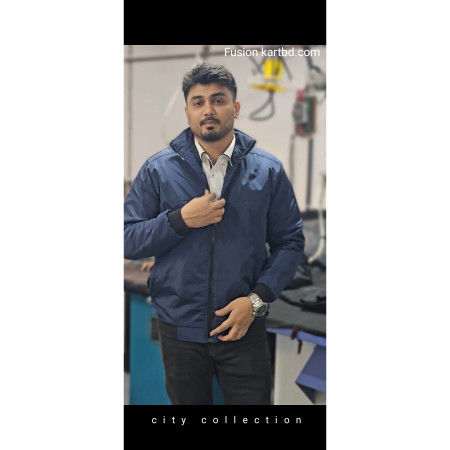 Winter high neck saskin padding jacket -Suskin Solid navy