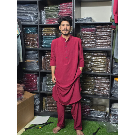 China Fabrics  Kabli Set - maroon