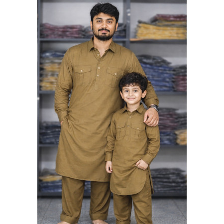 Father & son matching kabli Combo - (সেদ্ধ জলপাই olive)